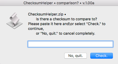 Screenshot ChecksumHelper